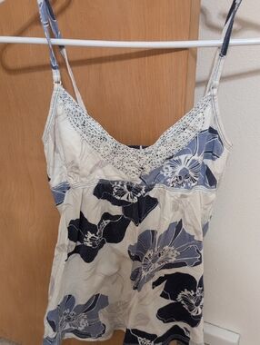 Abercrombie & Fitch Navy and White Label Tank Top